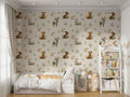Cute Bunny Watercolor Wallpaper, Woodland Wall Decal YCO-30011 peel and stick wallpaper
