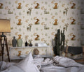 Cute Bunny Watercolor Wallpaper, Woodland Wall Decal YCO-30011 peel and stick wallpaper