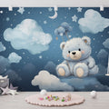 Cute Bear Watercolor peel and stick Wallpaper | Nursery Wall Mural YCO-02493 
