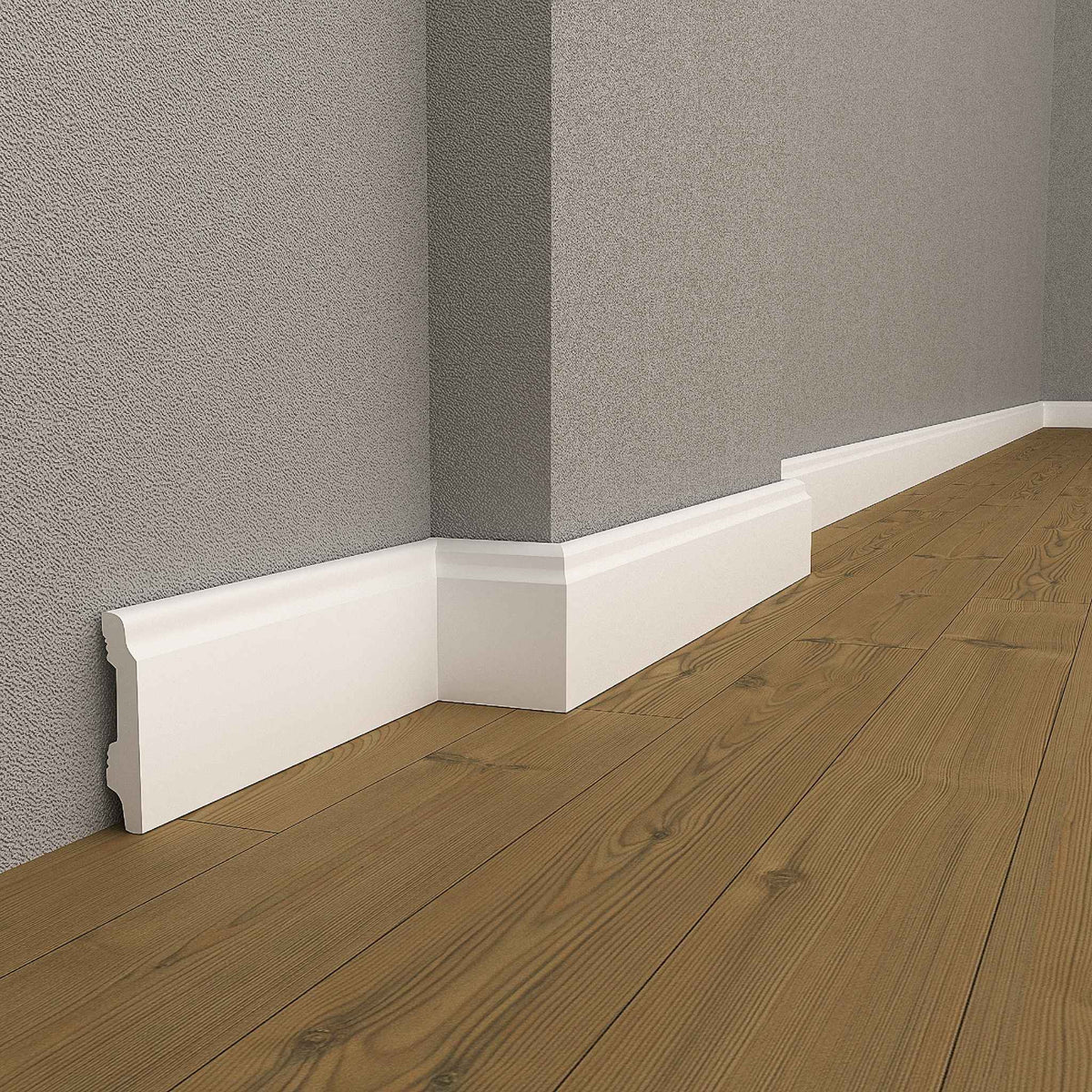 White Waterproof Baseboard Molding DSK-11515 | Polymer Skirting | Free ...