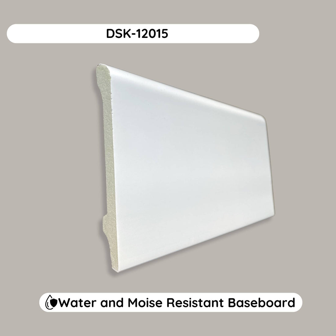 Waterproof White Baseboard Moldings DSK-12015 (94.4x4.7x0.59 inch)