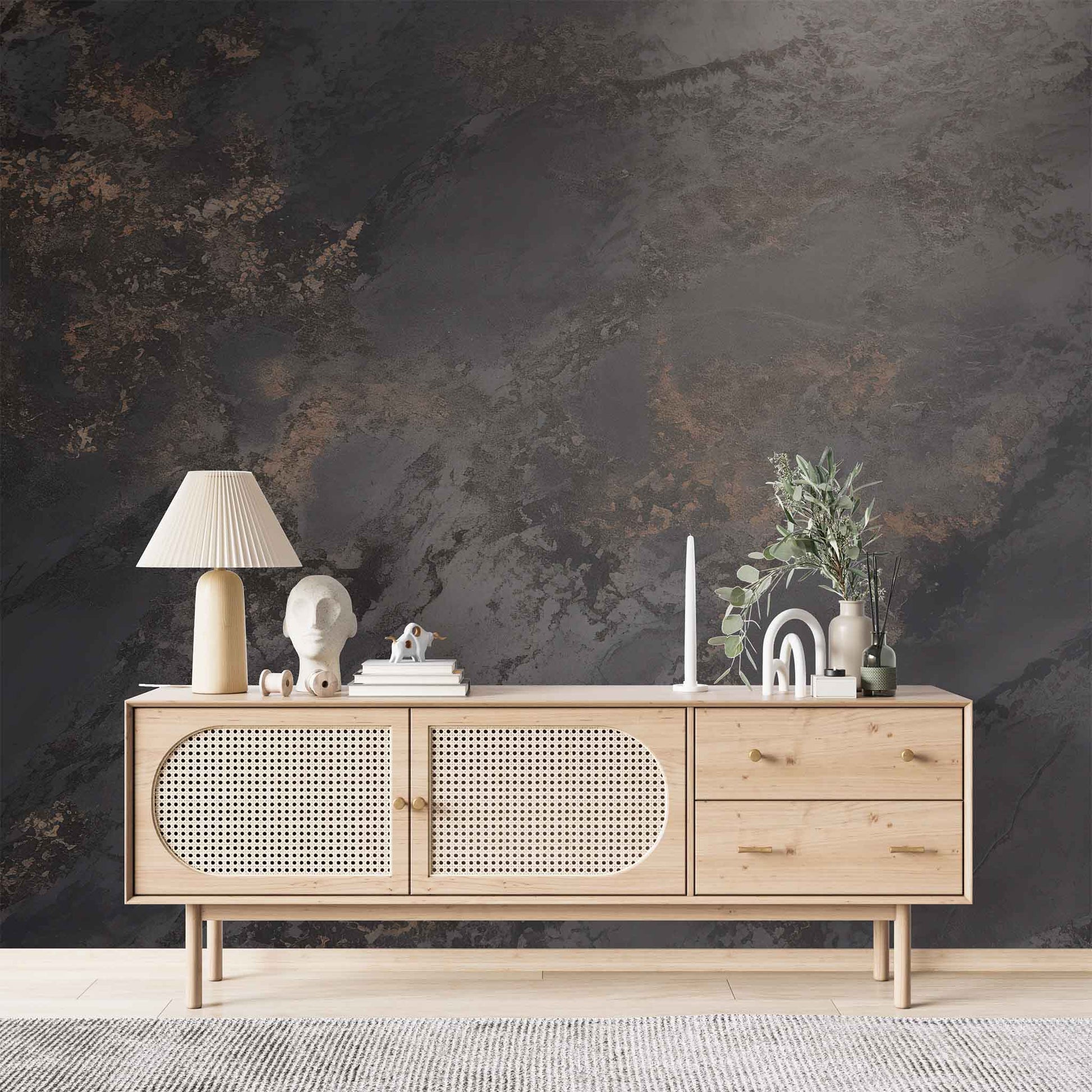 Dark Concrete Wallpaper Plaster Textured Wall Mural YF-02502 peel and stick wallpaper