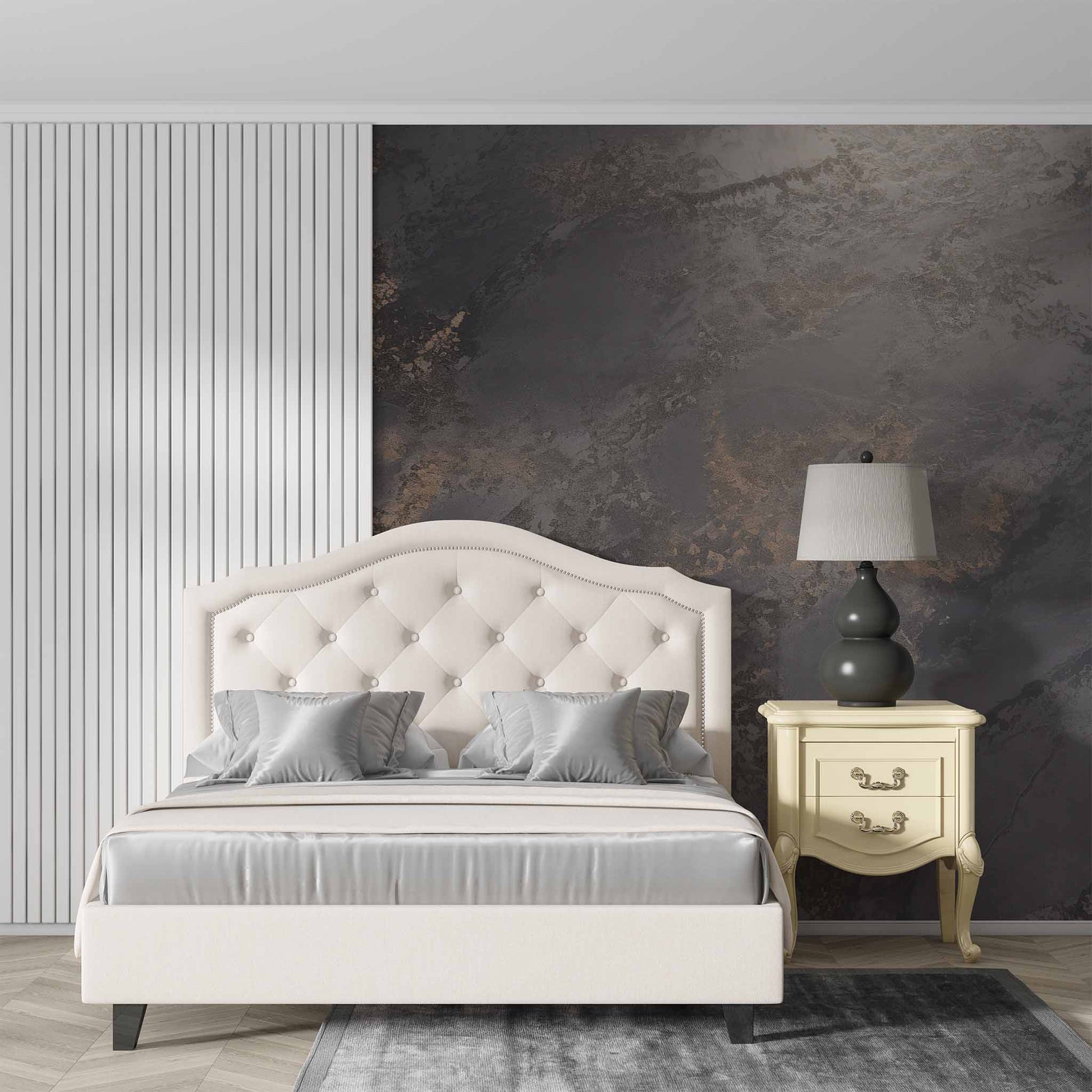 peel and stick wallpaper Dark Concrete Wallpaper Plaster Textured Wall Mural YF-02502