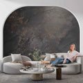 Dark Concrete Wallpaper Plaster Textured Wall Mural YF-02502