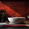 Dark Red Textured Wallpaper Venetian Plaster Concrete Effect Look YS-06035