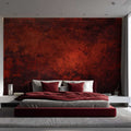 Dark Red Textured Wallpaper Venetian Plaster Concrete Effect Look YS-06035