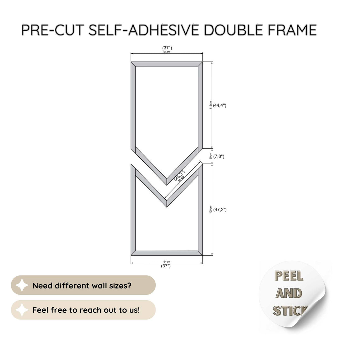 Double Frame Wall Moulding Kit, Paintable Pre-cut Wall Panels CST-056