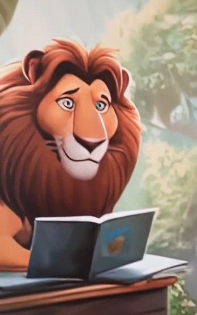 Playful Jungle Lion Wallpaper for a Kids’ Room