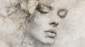 Elegant Sketch Woman Wallpaper Soft Minimal Portrait Wall Mural YK-06037