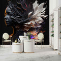 Elegant Woman Hairdresser Wallpaper, Salon Beauty Wall Art Mural YK-00681