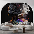 Elegant Woman Hairdresser Wallpaper, Salon Beauty Wall Art Mural YK-00681