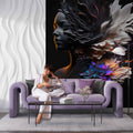 Elegant Woman Hairdresser Wallpaper, Salon Beauty Wall Art Mural YK-00681