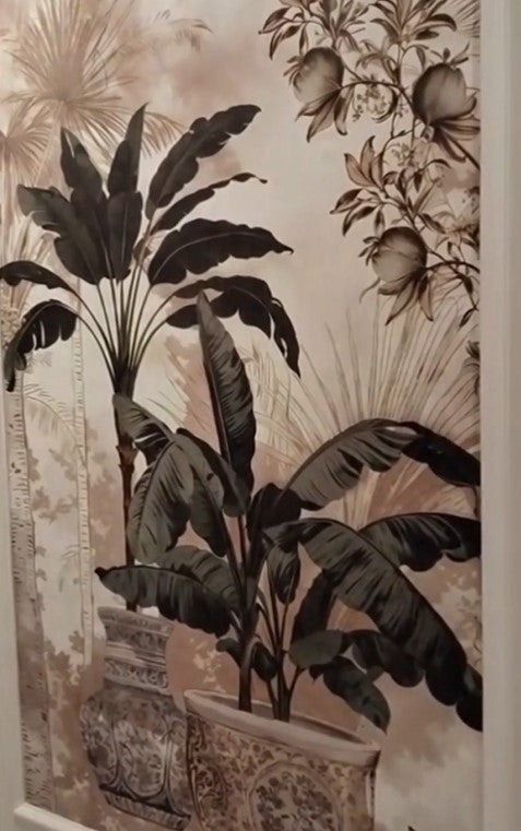Sculpted Floral Relief Wallpaper in a Real Home