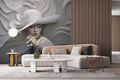 Embossed Woman With Hat Wallpaper, 3D Wall Illusion YK-05060
