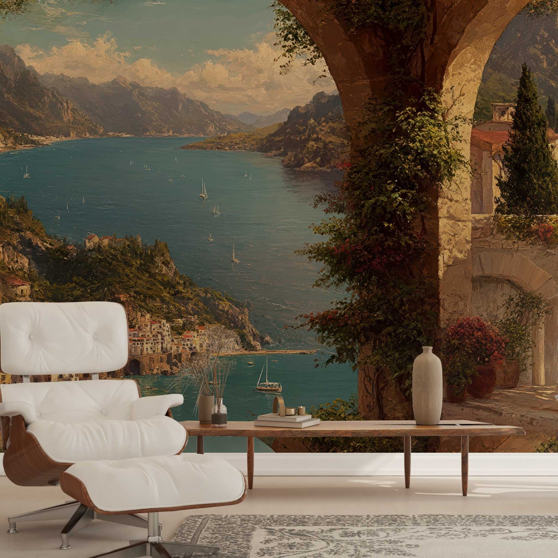 Enchanting Mediterranean Wallpaper The Elegance of the Amalfi Coast YM-06005