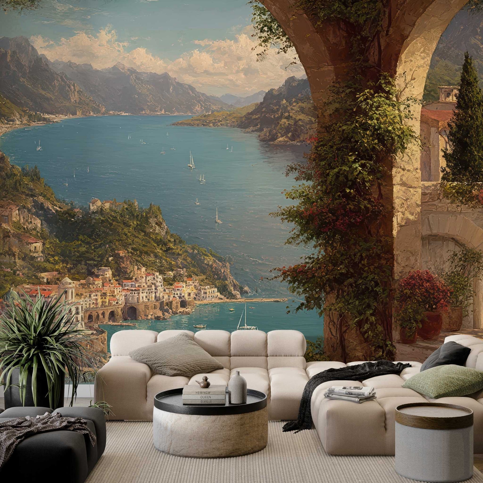 Enchanting Mediterranean Wallpaper The Elegance of the Amalfi Coast YM-06005