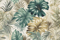 Exotic Palm Leafs Wallpaper  Tropical Wall Mural YD-02407