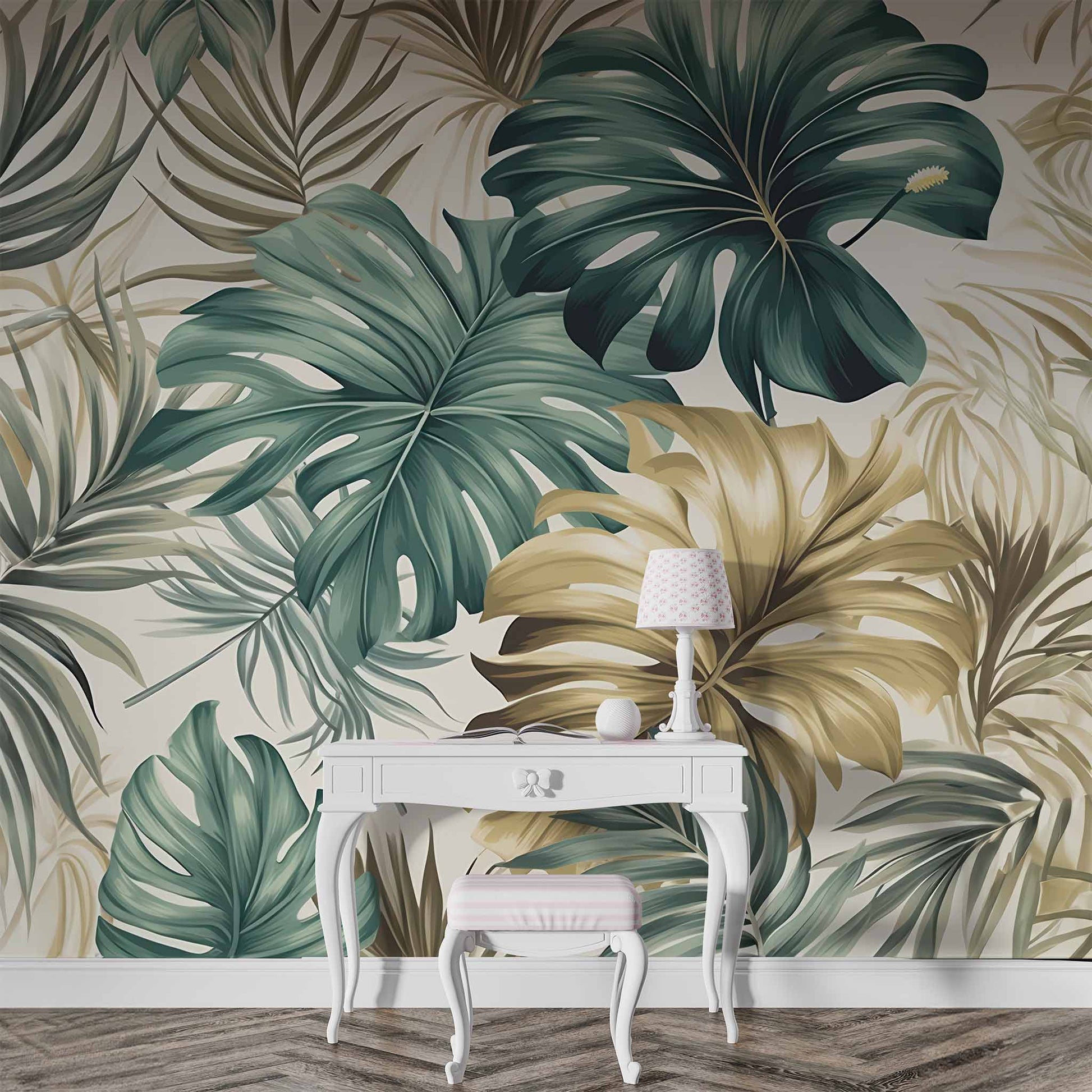 Exotic Palm Leafs Wallpaper  Tropical Wall Mural YD-02407