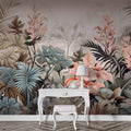 Exotic Tropical Flowers Wallpaper  Lush Floral Design for Vibrant Interiors YF-02444 