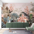 Exotic Tropical Flowers Wallpaper  Lush Floral Design for Vibrant Interiors YF-02444 