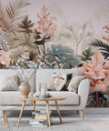Exotic Tropical Flowers Wallpaper  Lush Floral Design for Vibrant Interiors YF-02444 