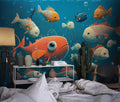 Fish and Coral Ocean Wall Mural, Underwater Wallpaper YCO-00689