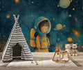 Girl Astronaut Wallpaper | Stars and Planets Wall Mural YCO-02545