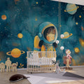 Girl Astronaut Wallpaper | Stars and Planets Wall Mural YCO-02545