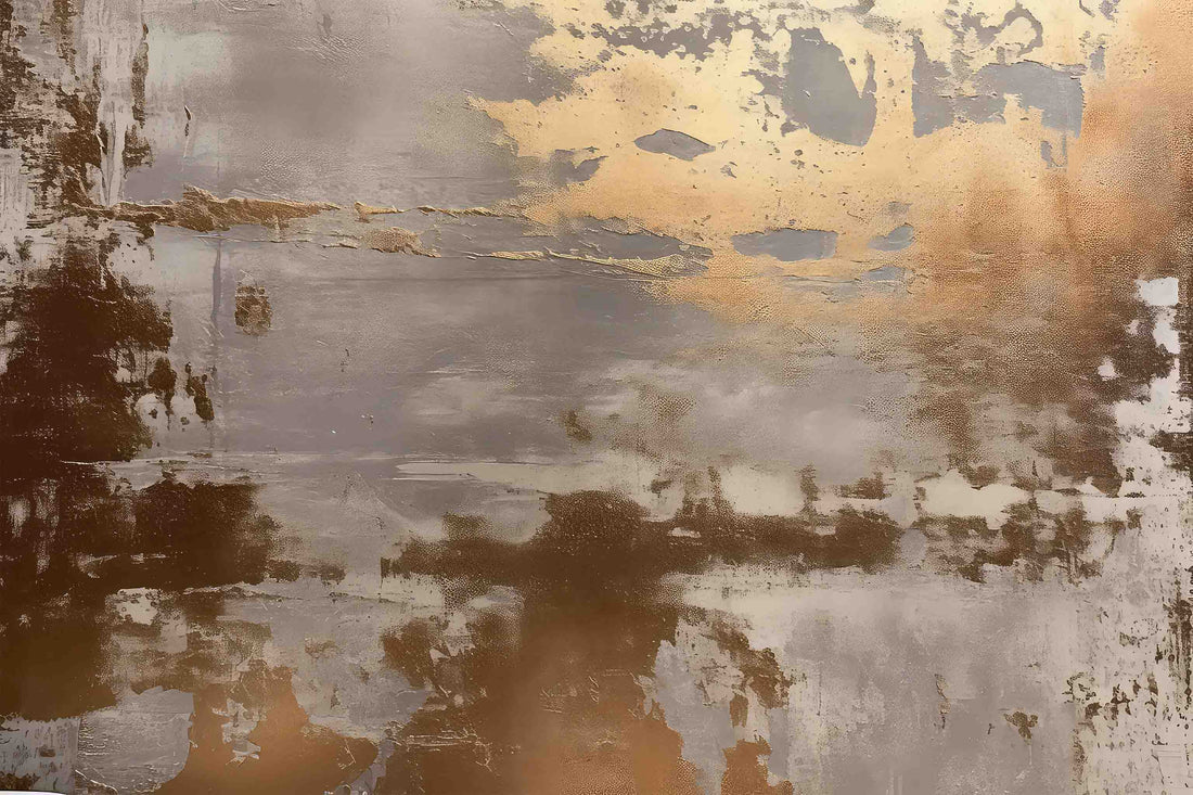 Gold Plaster Textured Wallpaper  Concrete Wall Art YF-02480