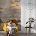  peel and stick wallpaper Gold Plaster Textured Wallpaper Concrete Wall Art YF-02480