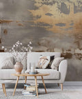 Gold Plaster Textured Wallpaper  Concrete Wall Art YF-02480