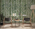 Green Herringbone Wallpaper, Removable Olive Wall Decal YCO-02558