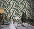 Green Stripes Wallpaper, | Zebra Pattern Wall Mural YM-02575