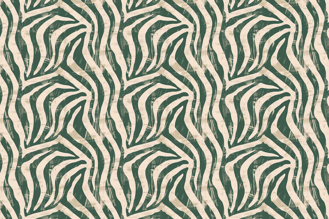 Green Stripes Wallpaper, | Zebra Pattern Wall Mural YM-02575