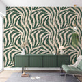 peel and stick wallpaper Green Stripes Wallpaper, | Zebra Pattern Wall Mural YM-02575