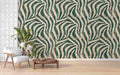 Green Stripes Wallpaper, | Zebra Pattern Wall Mural YM-02575
