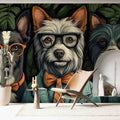 Hipster Dogs Wallpaper  Animal Wall Mural YH-00829