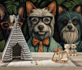 Hipster Dogs Wallpaper  Animal Wall Mural YH-00829