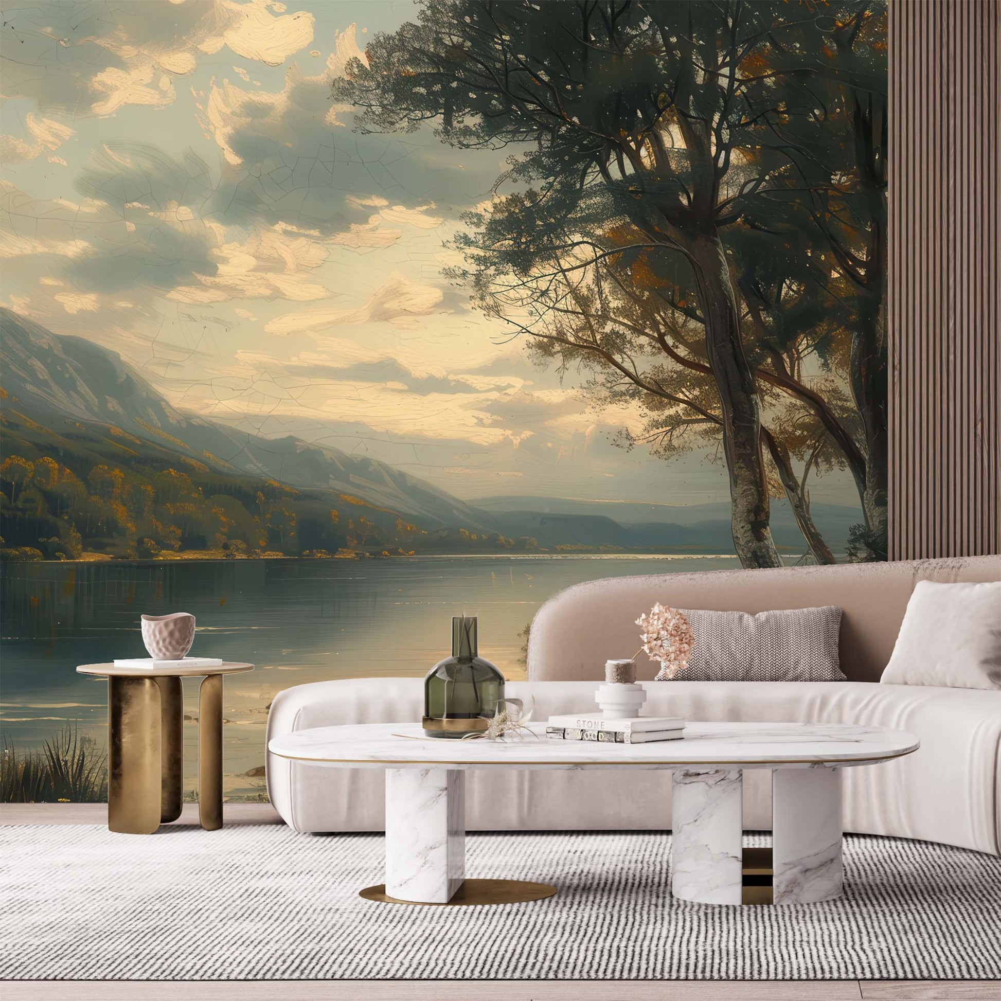 wallpaper peel and stick Landscape Scenic Wallpaper | Vintage Wall Mural YD-04013