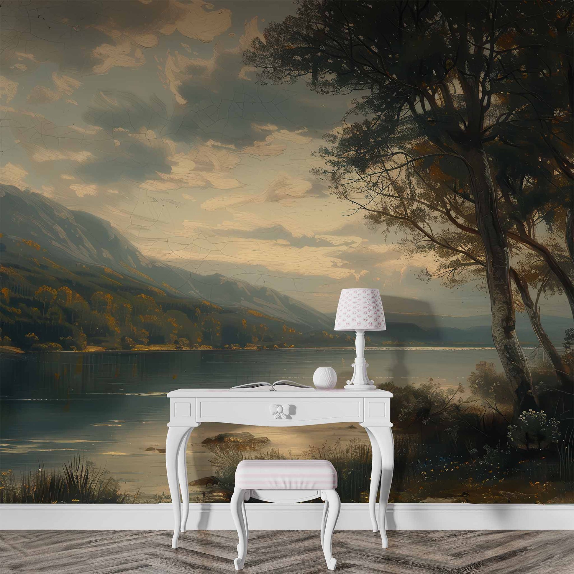 wallpaper peel and stick Landscape Scenic Wallpaper | Vintage Wall Mural YD-04013