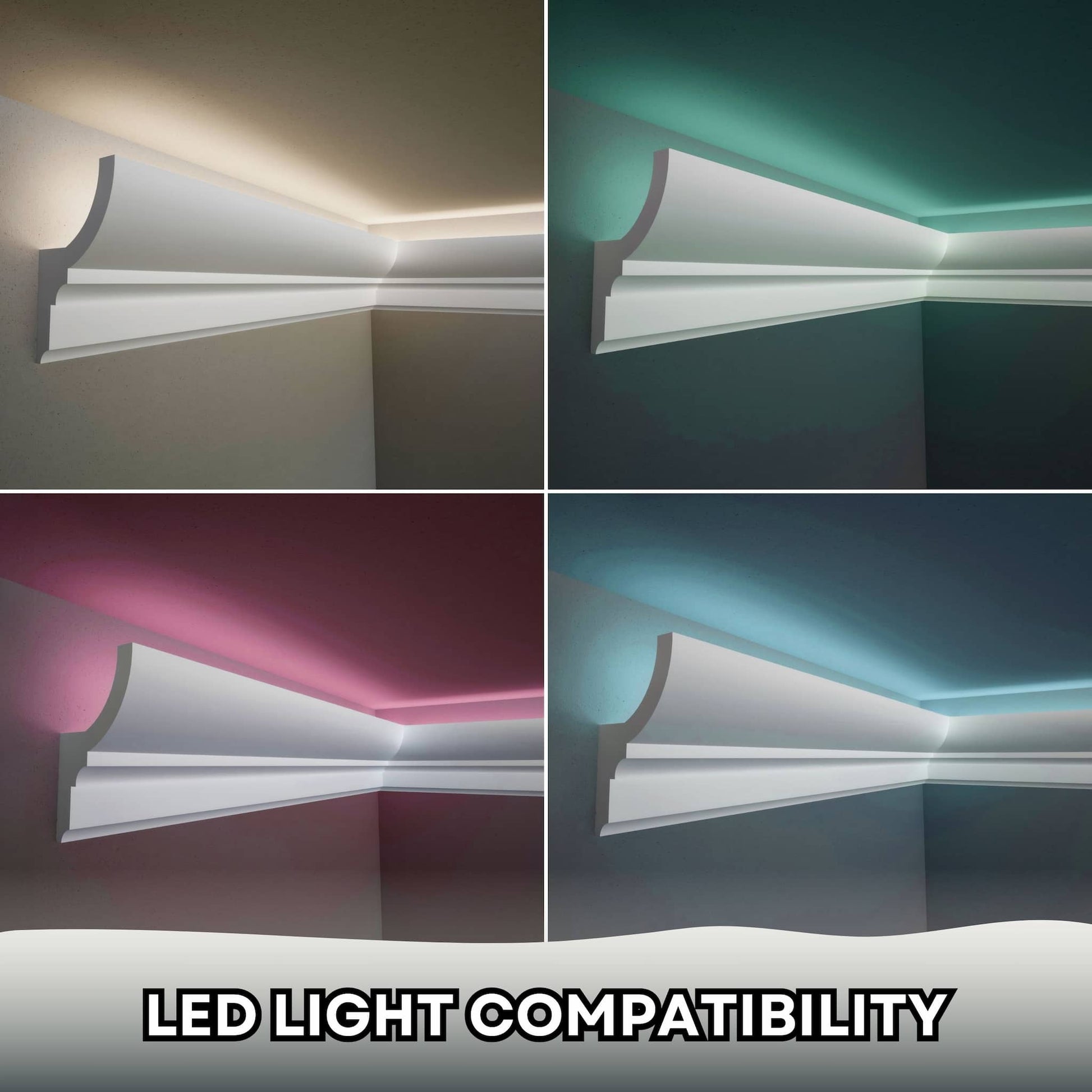 Crown Molding with Led Duct | Easy Install Decorative Trim ACL-005
