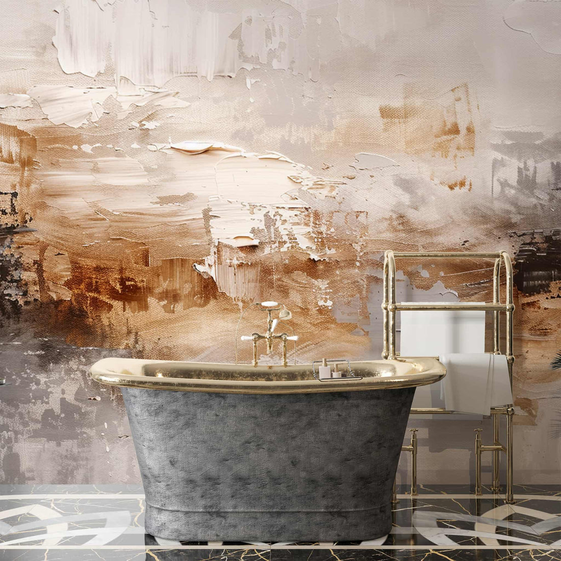 Luxury Plaster Wallpaper | Biege Textured Concrete Wall Mural YS-02548