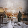 Luxury Plaster Peel and Stick Wallpaper | Biege Textured Concrete Wall Mural YS-02548