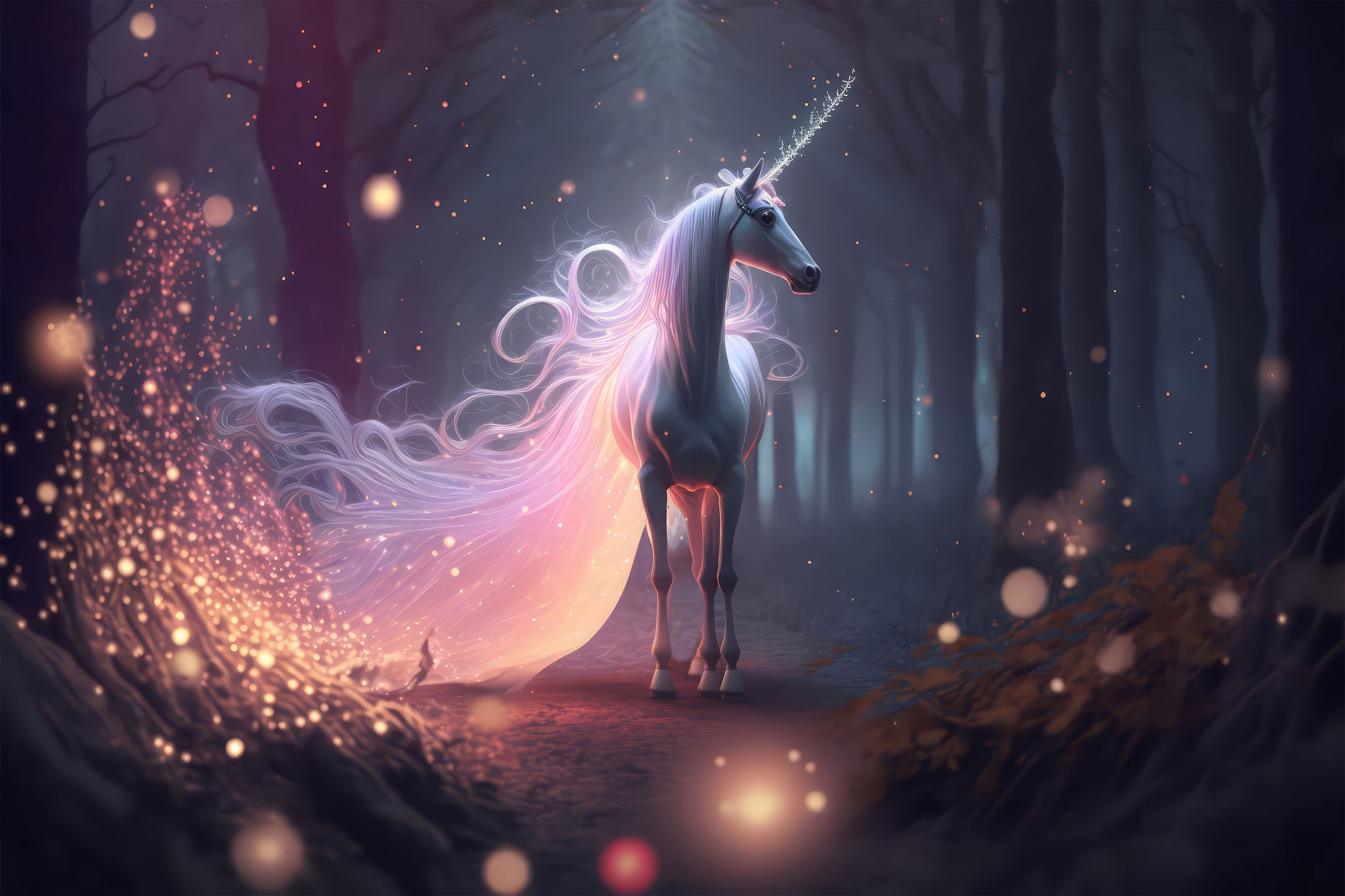 Magic Unicorn Wallpaper  Fairy Wall Mural YCO-00009
