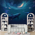 Magical Underwater Whale Wallpaper Kids And Nursery Room Wall Art YH-00851