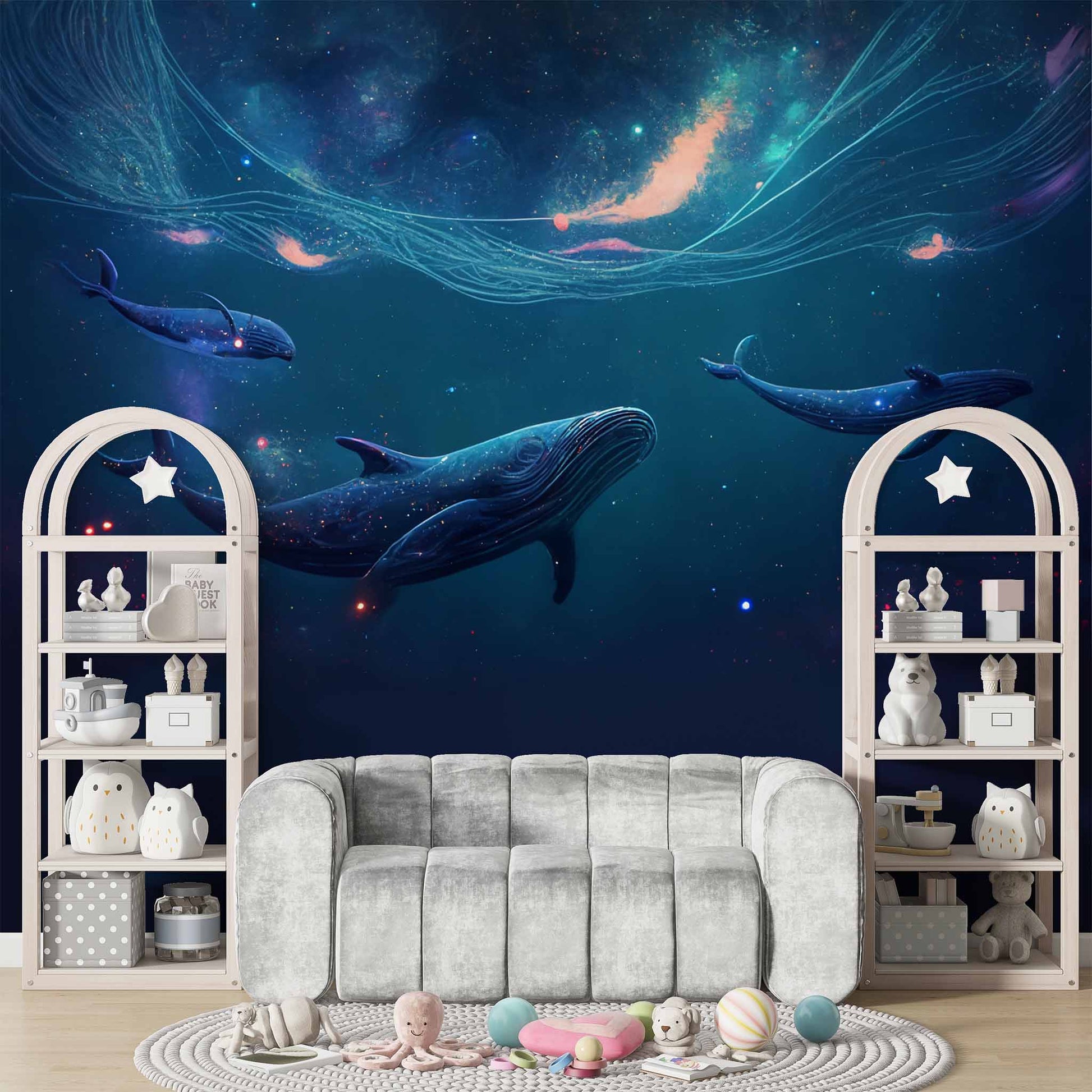 Magical Underwater Whale Wallpaper Kids And Nursery Room Wall Art YH-00851