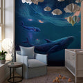 Magical Underwater Whale Wallpaper Kids And Nursery Room Wall Art YH-00851