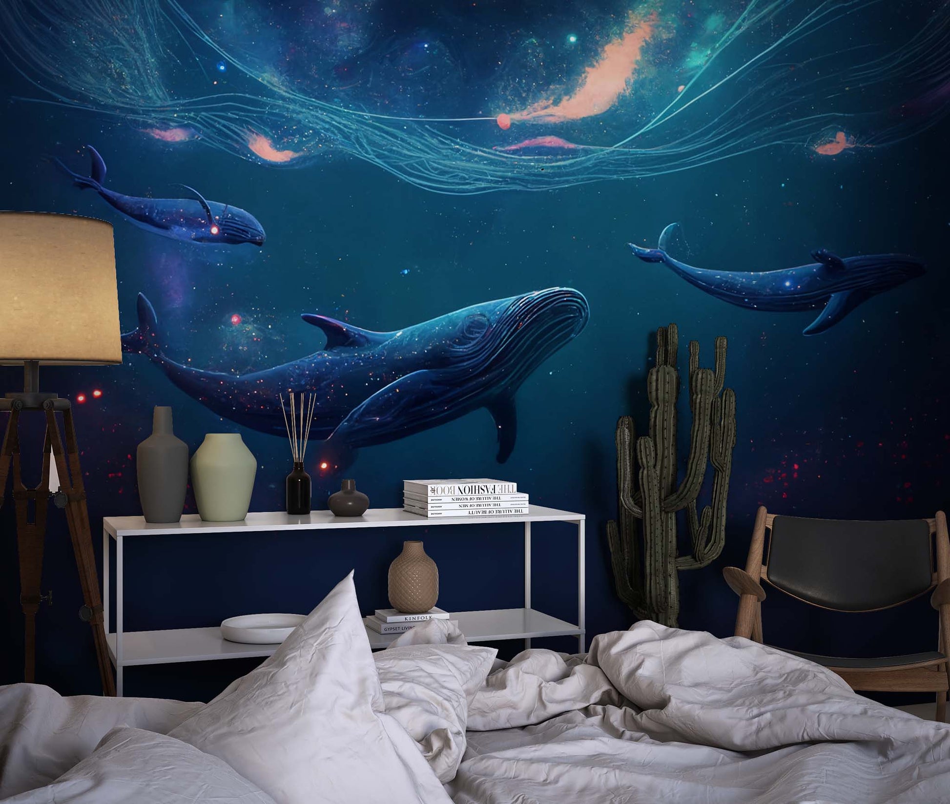 Magical Underwater Whale Wallpaper Kids And Nursery Room Wall Art YH-00851
