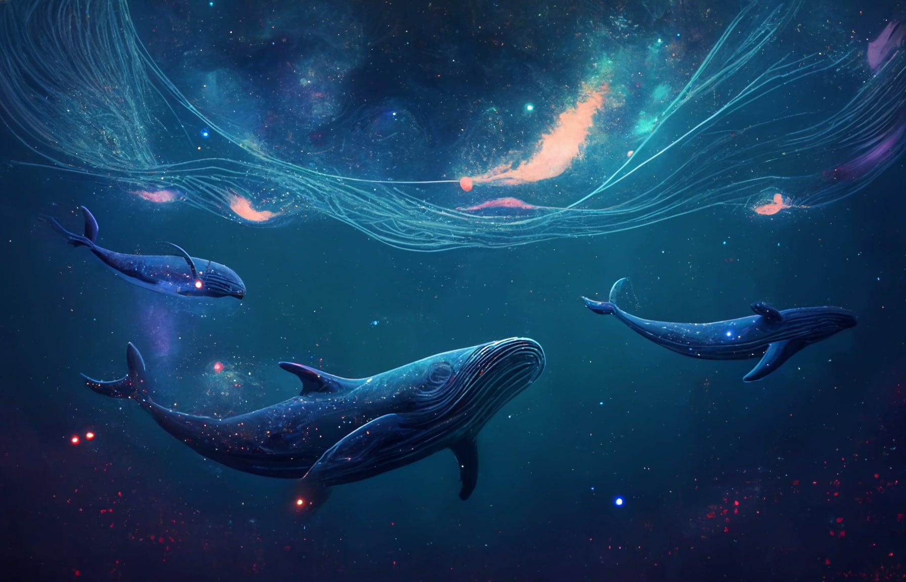 Magical Underwater Whale Wallpaper Kids And Nursery Room Wall Art YH-00851