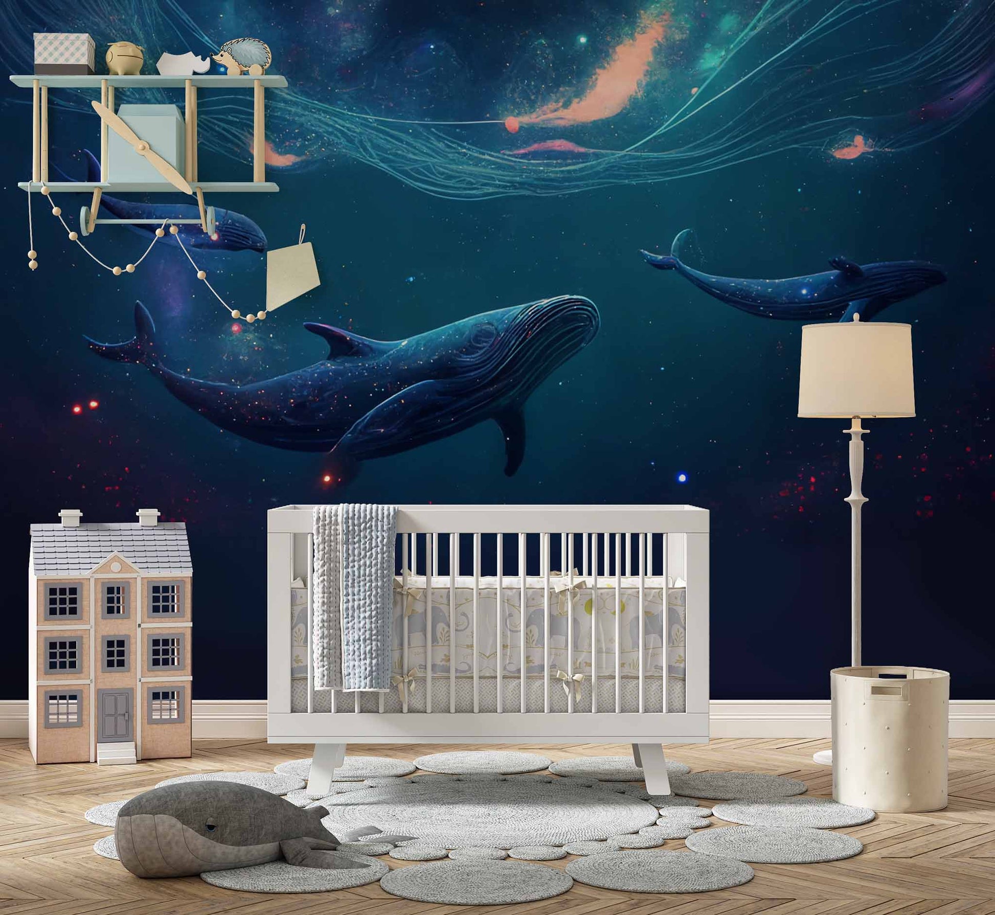 Magical Underwater Whale Wallpaper Kids And Nursery Room Wall Art YH-00851